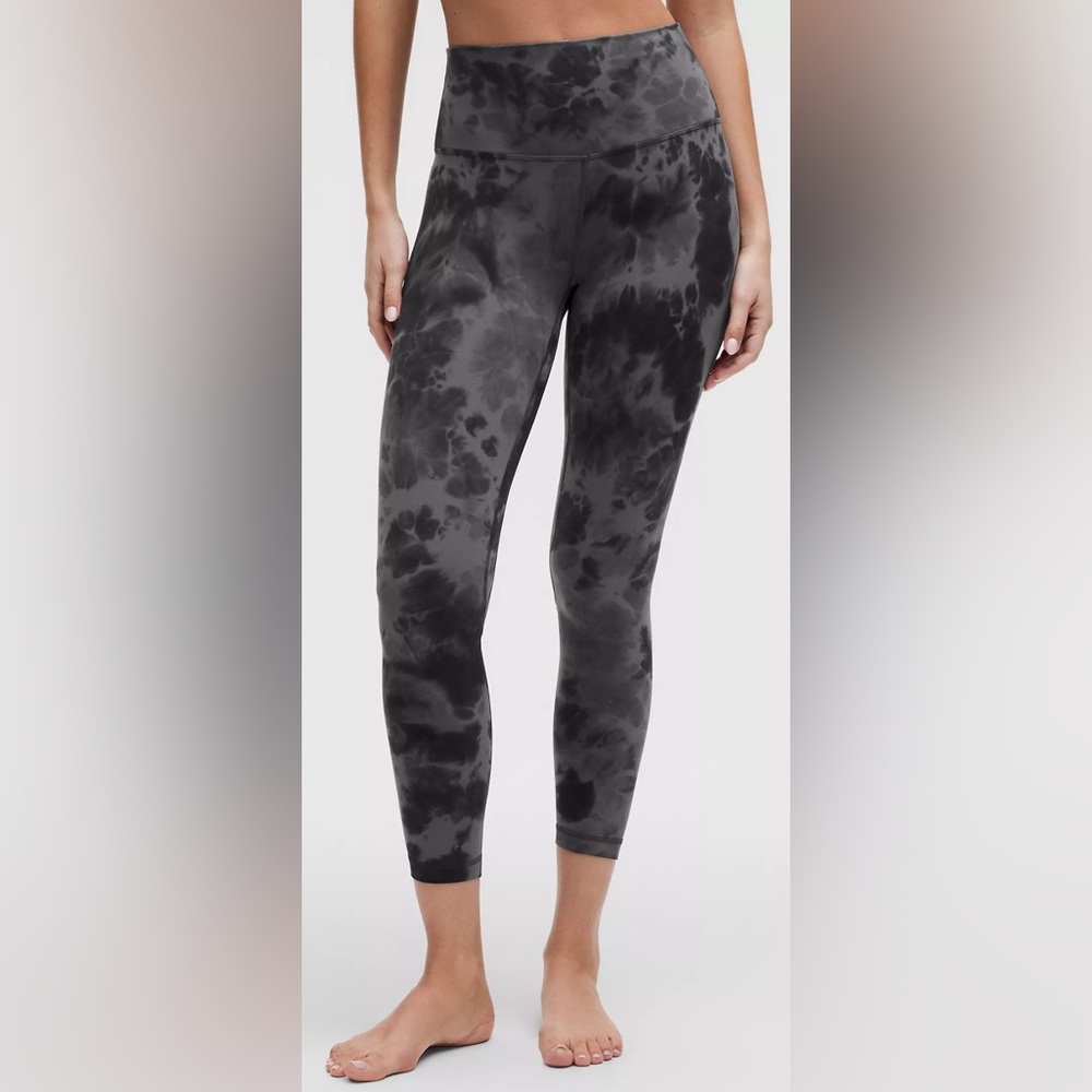 NWT Lululemon Align HR Pant 25” Diamond Dye Pitch Grey Graphite Grey Size 8